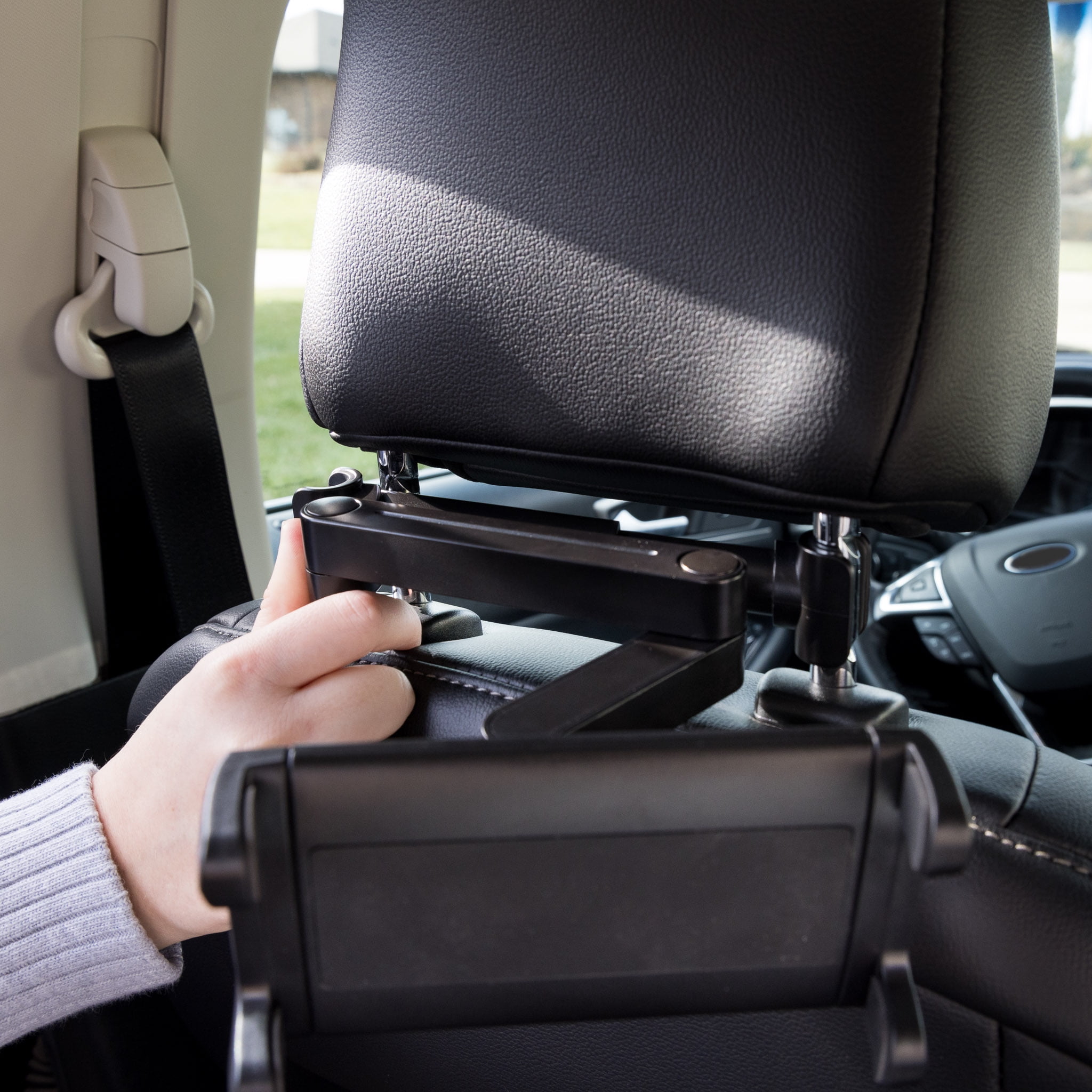 Auto Drive Universal Headrest Mount Phone & Tablet Holder, 360° Rotation, for Cars & SUVs, Black