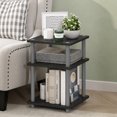 thumbnail image 2 of Furinno Turn-N-Tube Toolless Assembly Side Table, Grey 3-Tier End Table, Night Stand, Bedside Table for Living Room, Bedroom, Home Office, Grey Oak/Black, 2 of 5