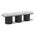 thumbnail image 1 of Meridian Furniture Pavilion Cream Boucle Fabric Bench, 1 of 11