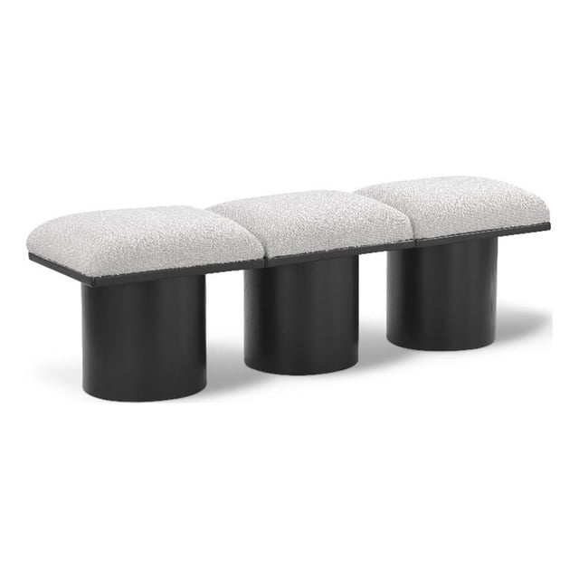 Meridian Furniture Pavilion Cream Boucle Fabric Bench