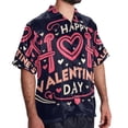 thumbnail image 2 of Valentine's Day Font Men's Short Sleeve Casual Printed Button Down Beach Shirt - Summer Hawaiian Top, 2 of 6