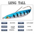 thumbnail image 2 of Sinking Metal Fishing Spoon Lure, Weedless Hard Bait with Single Hook for Bass Pike Trout Walleye, Blue Silver, 0.70 oz, 3.35 Inch, 2 of 5