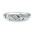 thumbnail image 2 of BERRICLE Sterling Silver Dome Cubic Zirconia CZ Stackable Fashion Anniversary Band for Unisex, Rhodium Plated Size 5.5, 2 of 12