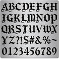 thumbnail image 2 of 6.3 Inch Metal Gothic Font Lettering Stencil Stainless Steel Old English Font Ancient Alphabet Number Template Runes Punctuation Stencils for Painting Wood Burning Engraving Crafts, 2 of 8
