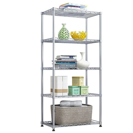 

Metal Utility Shelves 5-Shelf Metal Wire Shelving Unit for Kitchen Changeable Metal Utility Shelves Storage Rack Durable Kitchen Shelving Unit for Garage Bedroom Bathroom L6494