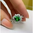 thumbnail image 2 of Art Deco Style 2Ct Asscher Cut Lab Created Green Emerald 14K White Gold Plated Engagement Ring, 2 of 5