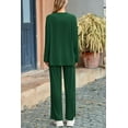 thumbnail image 3 of PRETTYGARDEN Women's Two Piece Lounge Sets Matching Long Sleeve Shirts Wide Leg Pants Tracksuits Travel Outfits Fall Clothes, 3 of 10