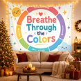 thumbnail image 3 of Colorful Rainbow Ring on White Background Whimsical Illustration for Meditation Enthusiasts Cheerful Art Decor Birthday Gift Tapestry Wall Hanging for Bedroom and Living Room, 3 of 7