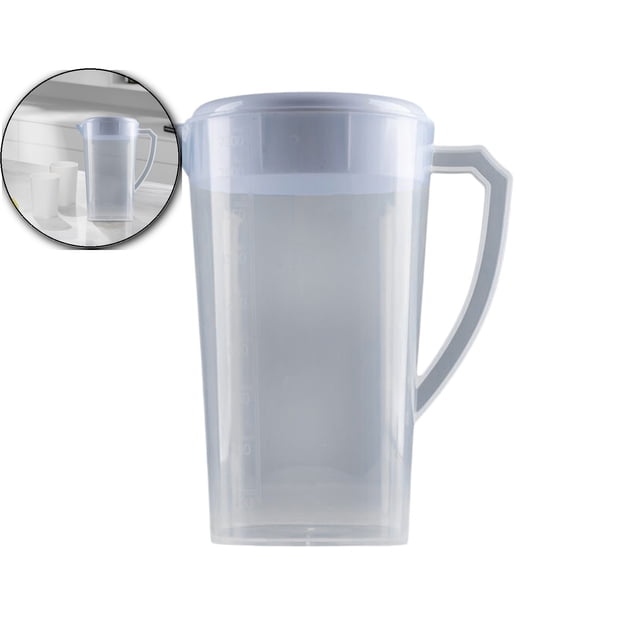 Dvruxg 3L Water Pitcher with Lid, Unbreakable Plastic Iced Tea Juice Lemonade Jug Kettle Container Leakproof Lid BPA Free Fridge Door Water Jug for Home Kitchen