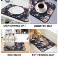 thumbnail image 4 of Washable Rubber Colorful Floral Dish Drying Mats for Kitchen Counter Home Large Coffee Bar Pad Accessories and Decor for Utensils Stemware 19.5''x12'', 4 of 7