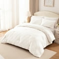 thumbnail image 2 of Exclusivo Mezcla 3 Pieces King Comforter Set White, Lightweight Jacquard Striped King Size Bedding Comforter Sets for All Seasons, 2 of 5