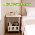 thumbnail image 5 of Small Side Table, 2-Tier End Table, Square Nightstand Couch Side Table for Living Room, Bedroom, Office, Bathroom, White, 5 of 7