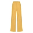 thumbnail image 2 of Gubotare Women's Summer Palazzo Pants Flowy Wide Leg Beach Pants with Pockets (Yellow,S), 2 of 6