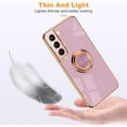 thumbnail image 6 of for Samsung Galaxy S22 Case with Screen Protector & Camera Lens Protector, Built-in 360° Rotation Ring Magnetic Stand, Luxury Shiny Plating Edge Shockproof Protective Cover (Purple/Golden), 6 of 7