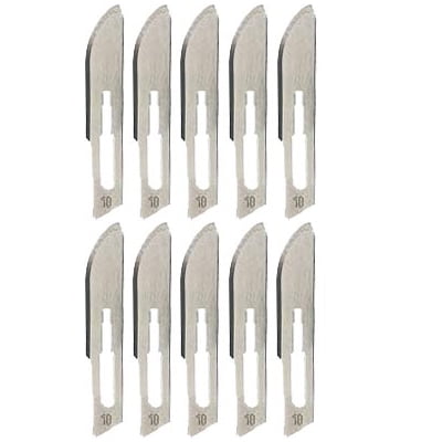 - 10pc Sterile Surgical Grade Replacement Scalpel Blades Universal Fit - Size 10