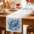 thumbnail image 5 of Summer Coastal Table Runner 72 Inches, Sea Ocean Marine Conch Starfish Coral Wooden Bed Runner Dresser Scarves Tabletop for Indoor Outdoor Parties/Ceremony/Banquet, 16" x 72", 5 of 9