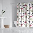 thumbnail image 2 of Pioneer Flower Floral Print Pattern Shower Curtain 72"x84", Bathroom Decorative Shower Curtain Set with 12 Hooks, Waterproof Washable, 2 of 6