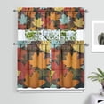thumbnail image 2 of Fall Kitchen Curtains 36 Inch Short - 3 Panel Set, Autumn Harvest Print, Rod Pocket Window Treatment for Thanksgiving, Farmhouse, Cafe, Living Room - Machine Washable, 2 of 6