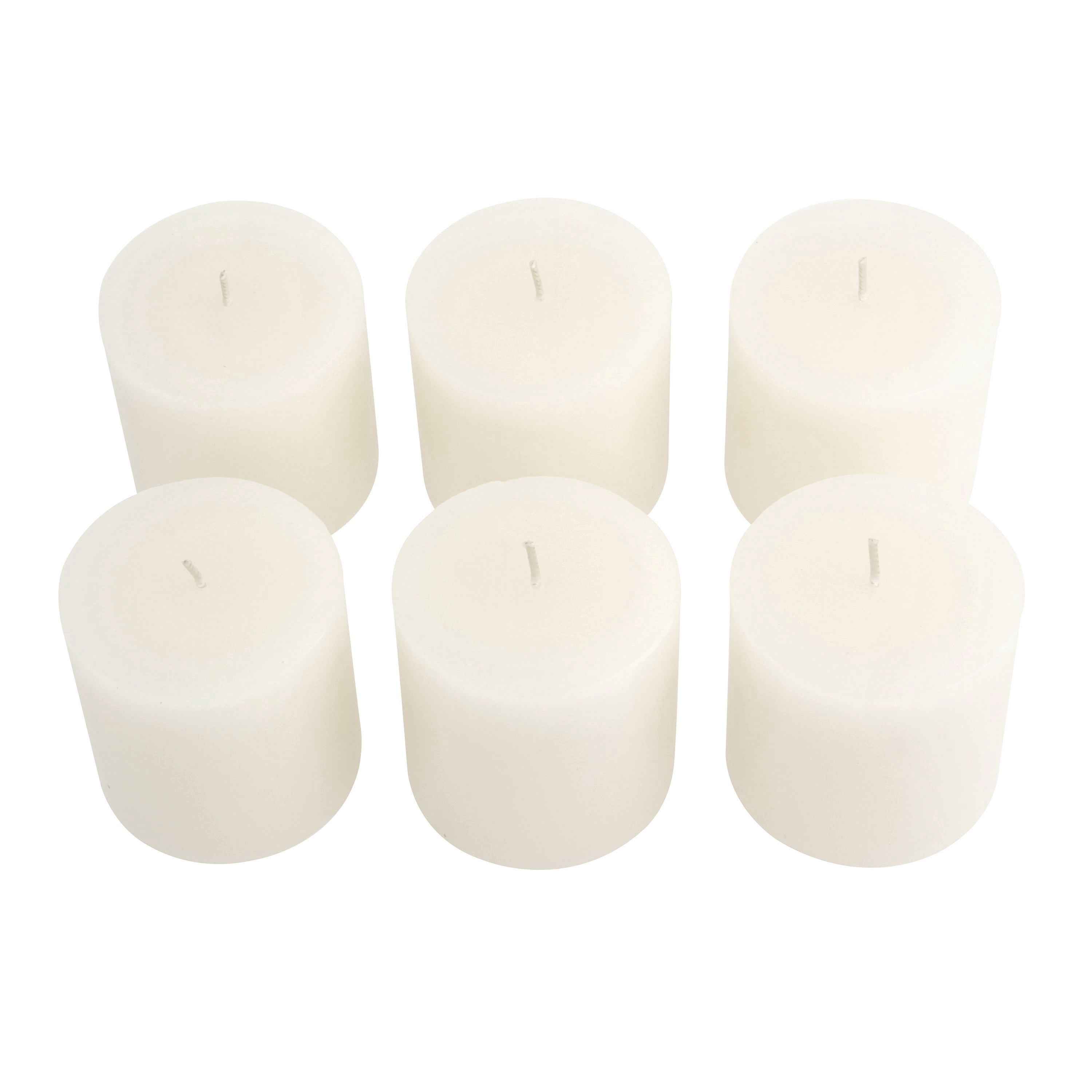 Stonebriar 3" x 3" Unscented Pillar Candles, 6 Pack with 18 Burn Time