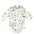 thumbnail image 2 of Hudson Baby Unisex Baby Quilted Long Sleeve Cotton Bodysuits, Forest Animals, 0-3 Months, 2 of 5