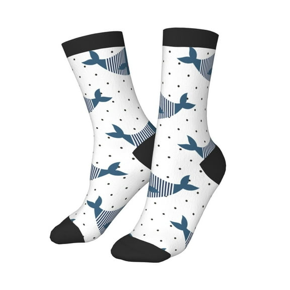 Kids Boys Girls Socks Fun Novelty Toddler Socks Funny Crew Children Teenage Soccer Socks Whale Cartoon Blue Fish