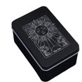 thumbnail image 1 of Tarot Card Box - Tarot Deck Holder | Tarot Deck Case | Tarot Card Accessories | Tarot Card Storage | Moon Sun Printed Tarot Card Holder Box | Card Storage Box | Metal Tarot Box | Jewelry Storage Box, 1 of 7