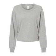 Alternative B31312252 Women Cotton Jersey CVC Long Sleeve Crop T-Shirt, Heather Aqua - Extra Small