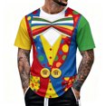 thumbnail image 3 of CONFREE Halloween Mens Clown Tshirts Short Sleeve Crew Neck Colorful Graphic Lightweight Circus T-Shirts, 3 of 4