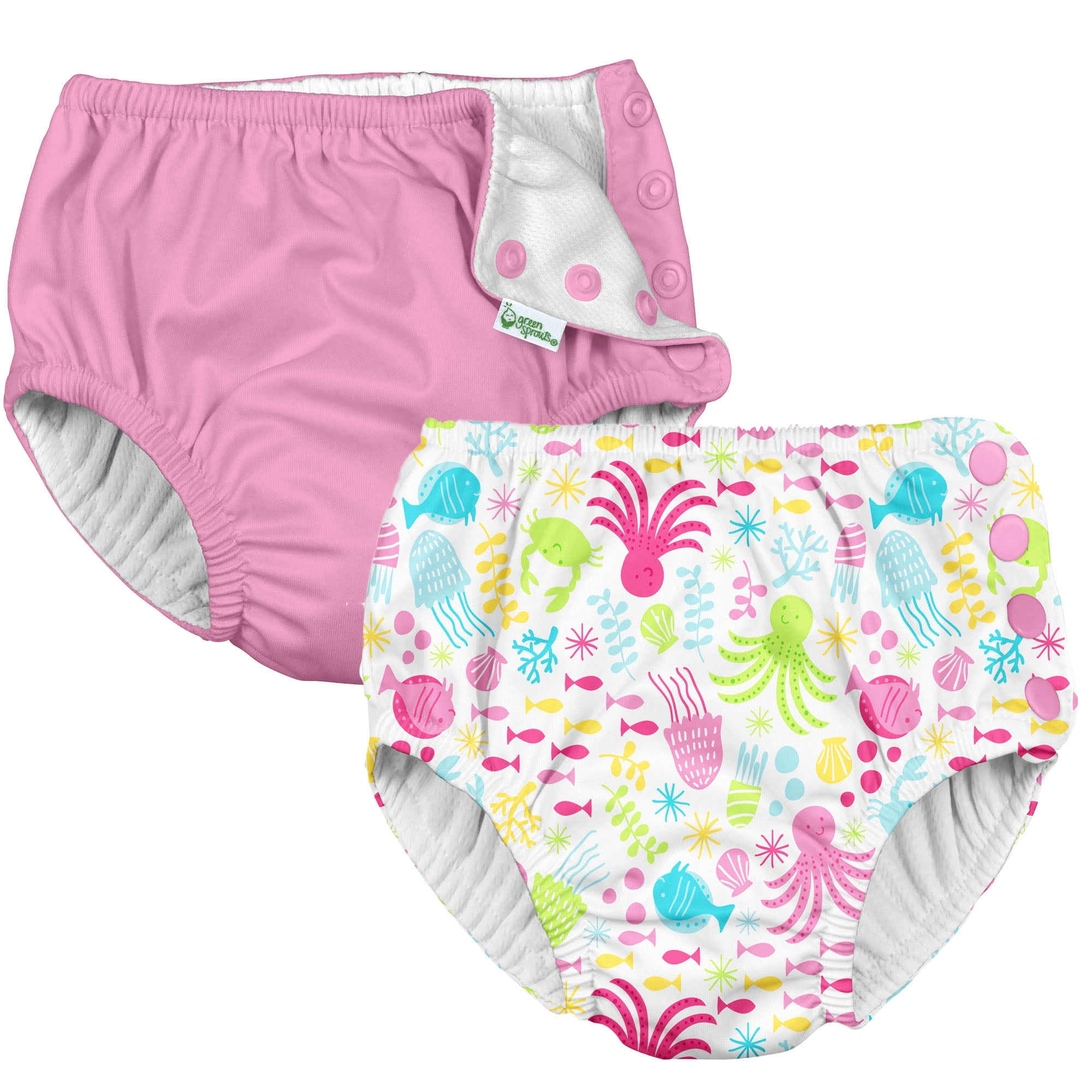 i Play (2 Pack) Girls Reusable Absorbent Baby Swim Diapers Swimming