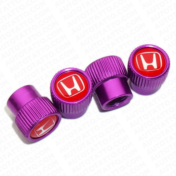 4pcs Universal Fit Honda Car Wheels Tire Air Valve Caps Stem Dust Cover Purple