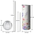 thumbnail image 5 of 20oz Pioneer Flower and Butterfly Skinny Tumblers Stainless Steel Tumbler with Lid and Straw,Vacuum Insulated Double Wall Travel Tumbler Cups with Cleaning Brush for Coffee,Tea, 5 of 6