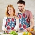 thumbnail image 5 of Pioneer Flower Floral Print Pattern Apron-Garden Aprons for Women with Pockets-Cotton Linen Waterproof Kitchen Cooking Gardening Aprons Adjustable for Kitchen,Cooking,BBQ and Salon 33x27 Inch, 5 of 6