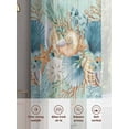 thumbnail image 6 of Beach Coastal Teal Sheer Curtains 54 Inch Length 2 Panels Set Window Treatments, Nautical Shell Starfish Coral Summer Rod Pocket Semi Curtains for Living Room/Bedroom/Kitchen Décor, 104"W x 54"L, 6 of 7
