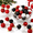 Black, White, Red-216, variant on 216 Minimas Ball Ornament 1.18 Inch Red Green