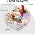 thumbnail image 3 of Blue Floral Travel Makeup Bag for Women 180° Open Toiletry Bags Lay-Flat Cosmetic Organizer Puffy Large Capacity Organizer For Toiletries & Brushes, 3 of 6