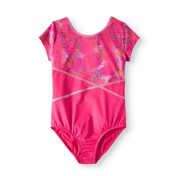 Danskin Now Rainbow Foil Short Sleeve Gymnastics Leotard (Little