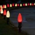 thumbnail image 5 of Wintergreen Lighting C9 Red & Warm White OptiCore Faceted LED Christmas Pathway Light Kit, 100 Lights, 12" Spacing, Green Wire, 100 ft, 5 of 8