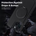 thumbnail image 6 of for iPhone 15 Case, Slim Fit Premium PU Leather [Compatible with MagSafe] [360° Rotatable Ring Kickstand] Shockproof Protective Cover for iPhone 15 Phone Case Magnetic, Black, 6 of 7