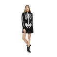 thumbnail image 7 of Women's Halloween Skeleton Dress Costume Female Sexy Skull Pattern Long Sleeve Stretchy Short Mini Dresses Lady Cosplay Party Game Festival Stage Performance Fancy Dress up, 7 of 7