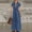 Blue, variant on HOMBOM Lapel Wedding Guest Dresses for Women Maxi Plus Size Formal Waisted Short Sleeve Beach Ladies Long A-Line Dress Casual