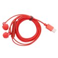 thumbnail image 4 of Auriculares tipo C de 1,2 m Auriculares con cable tipo C con micrófono y control de volumen para teléfonos inteligentes y computadoras Hilo de nailon rojo, 4 of 5