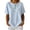 Light Blue, variant on Women's Casual Solid Color Button Front Short Sleeve Top with Striped Detail for Everyday Wear for Summer and Office Blue XXXL