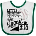 thumbnail image 3 of Inktastic Little Sister and Biggest Baseball Fan Girls Baby Bib, 3 of 4
