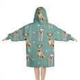 thumbnail image 2 of Chihuahua and Footprints Blanket Hoodies for Kids 6-13YR Oversize Wearable Blanket Hoodies for Boys Girls Teens, 2 of 7