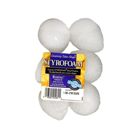Floracraft Styrofoam Ball Pkg 2.5-4 Astd 6pc Wht