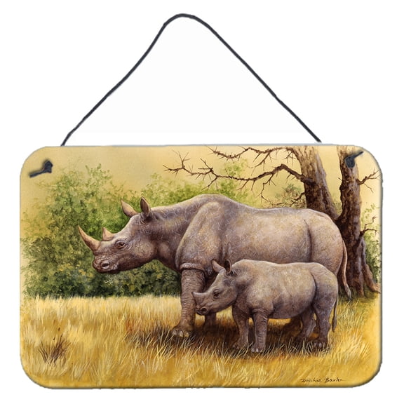 Carolines Treasures BDBA0306DS812 Rhinoceros by Daphne Baxter Wall or Door Hanging Prints  8x12 multicolor