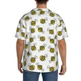thumbnail image 3 of Sikiie Cute Little Bee Men's Wrinkle Free Untucked Cuban Shirt Business Casual Button Down Shirts Short Sleeve ShirtSmall, 3 of 5