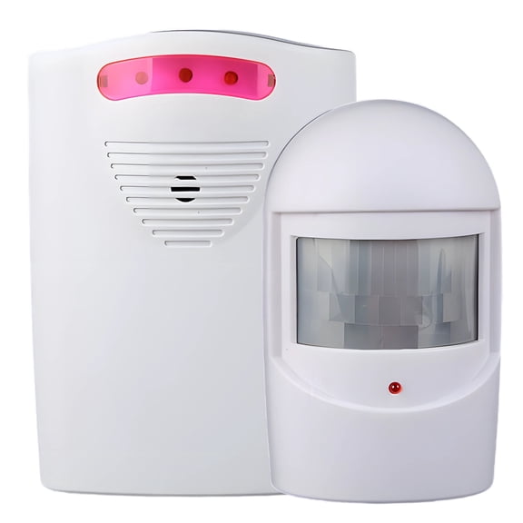 GJX Driveway Alarm,387 Ft Long Range Wireless Driveway Alarm,Outdoor Weather Resistant Motion Sensor,Alarm System with 1 Receiver and 1 Sensor