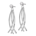 thumbnail image 2 of Finest Gold 14K White Gold Curved Dangles with CZ Stud Earrings Jackets, 2 of 3