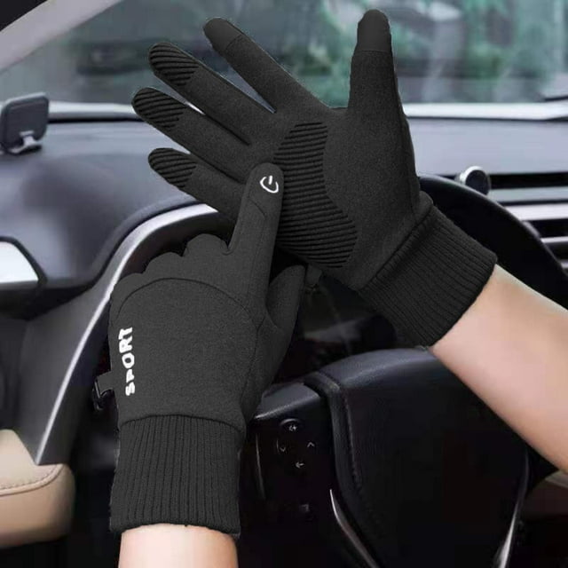 Gants de Cyclisme Gants Résistants aux Intempéries Glissement de Mode Extérieur Chaud Noir Grand
